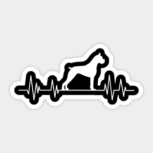 Boxer Heartbeat dog Heartbeat Boxer Silhouette Sticker